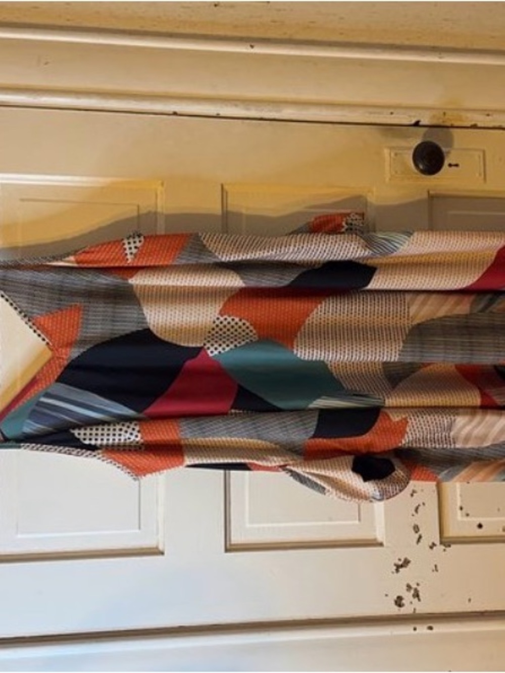 Geometric Colorblock Midi Skirt - Multi Color
